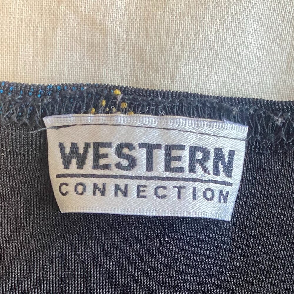 Western‎ Connection Vintage Argyle Diamond Print Stretchy Tee Shirt Top Size L/G - Picture 7 of 7